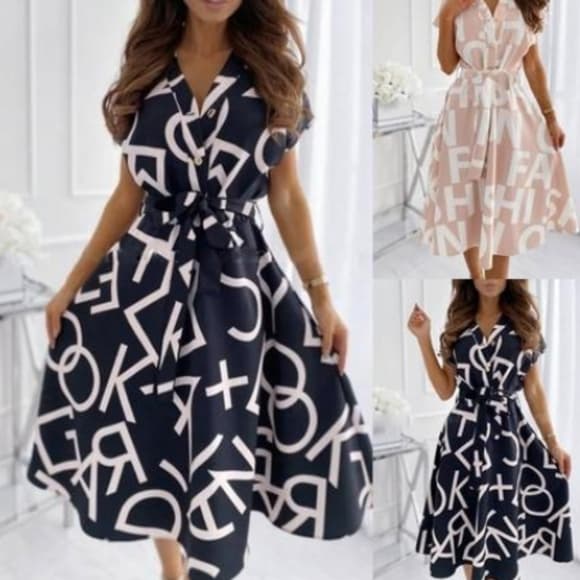 Black White Letter Dress-Order!! - Thumbnail 4