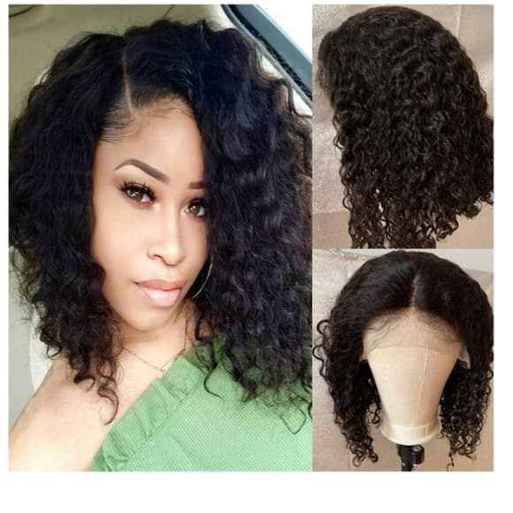 Curly 100% Human Hair Lace Front Wig - Thumbnail 2