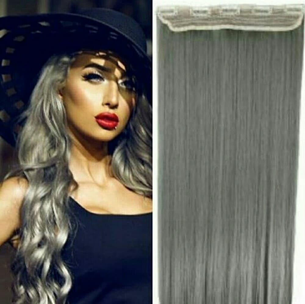 Gray One-piece Clip In Extension - Thumbnail 2