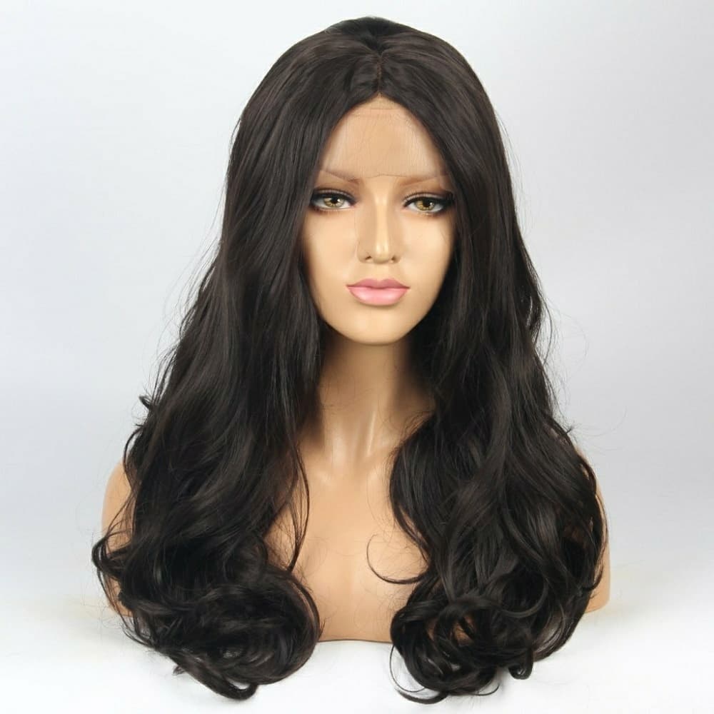 Dark Brown Lace Front Wig - Thumbnail 4