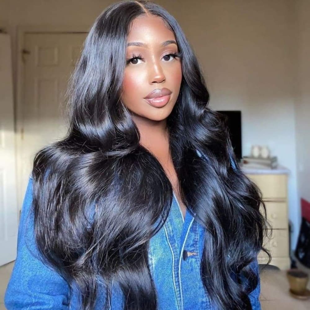 Black Wavy Beauty Lace Front Wig - Thumbnail 2