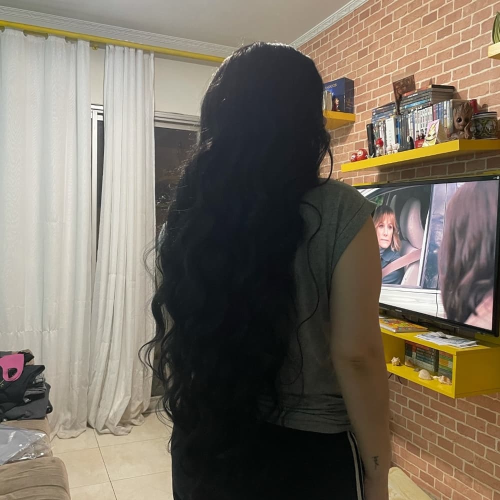 Black Wavy Beauty Lace Front Wig - Thumbnail 3