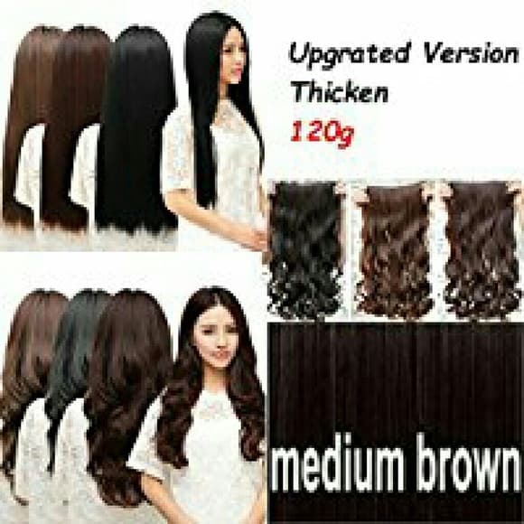 3/4 Clip In Extension Dark Brown or Black