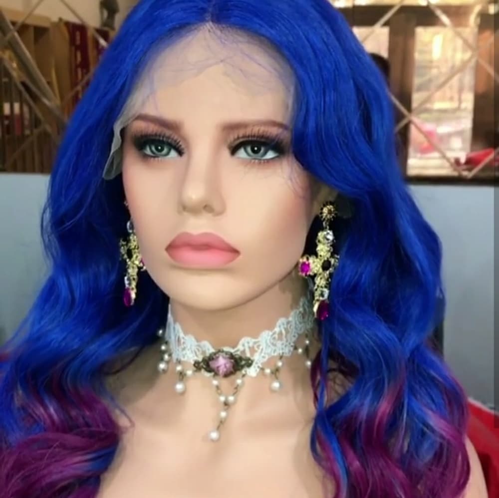 Blue Purple Brazlian Full Lace Wig 20-22 inches!! - Thumbnail 3