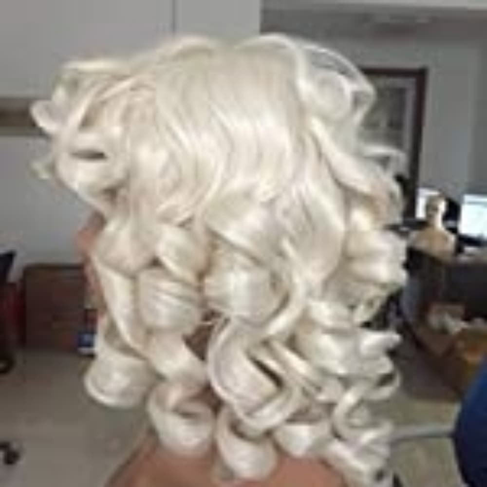 White Blonde Curly Beauty Full Wig - Thumbnail 2