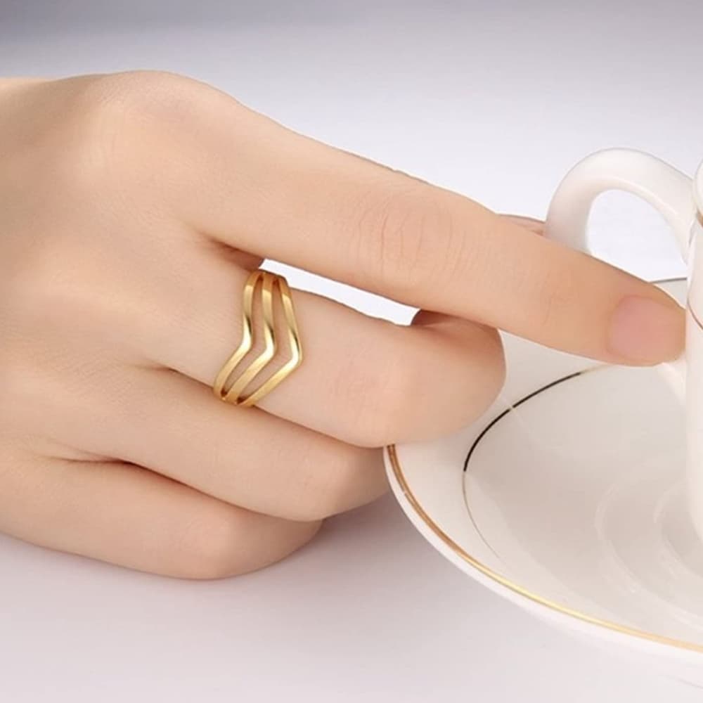 Stainless Steel Rose Gold Beauty Ring - Thumbnail 3