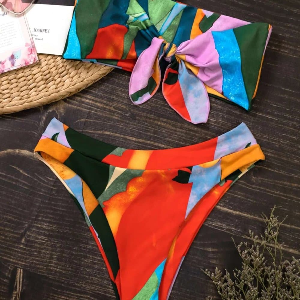 Boho Leopard print animal monokini One piece Swim - Thumbnail 2
