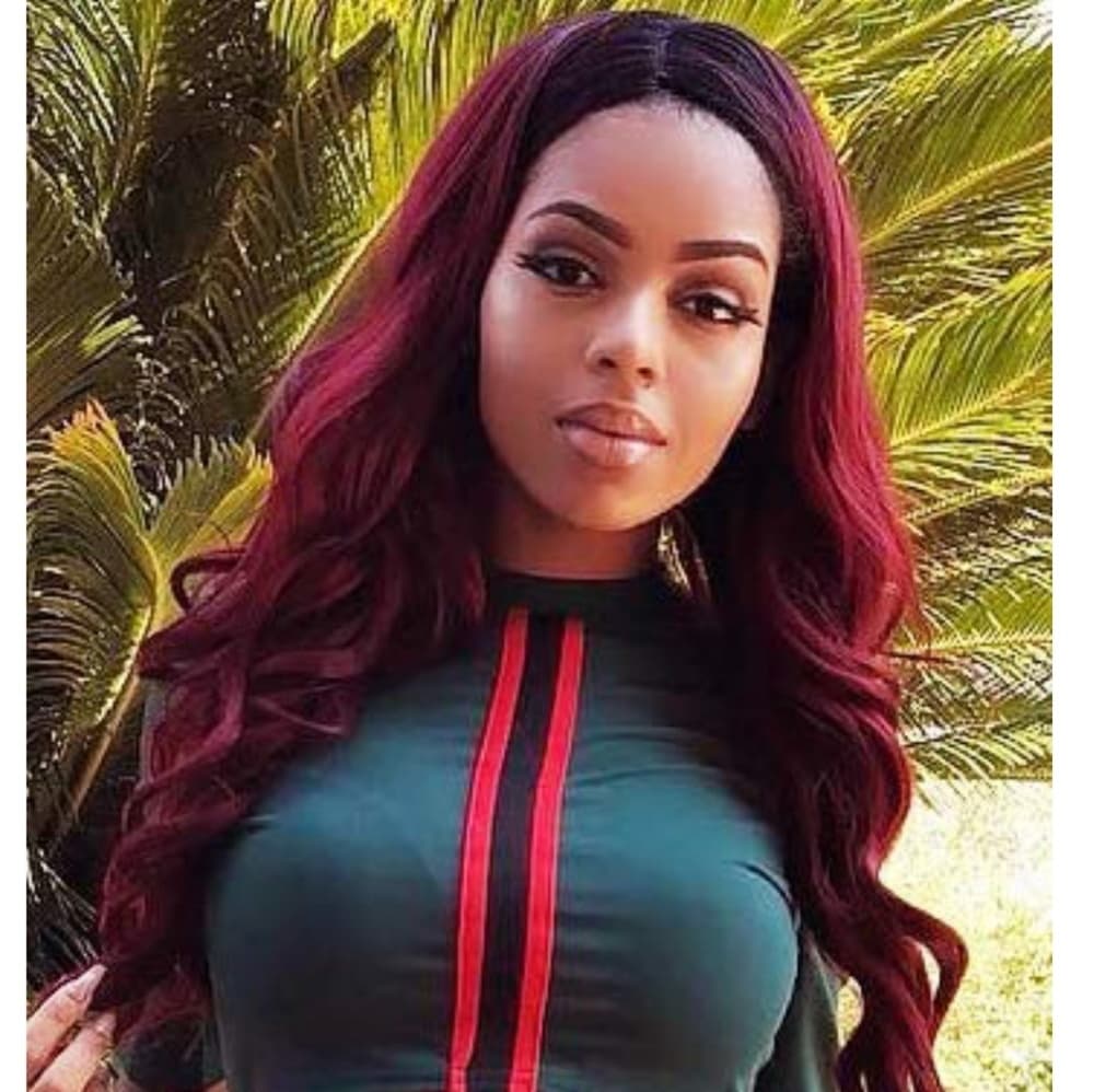 Ombre Dark Red Beauty Full Wig - Thumbnail 3