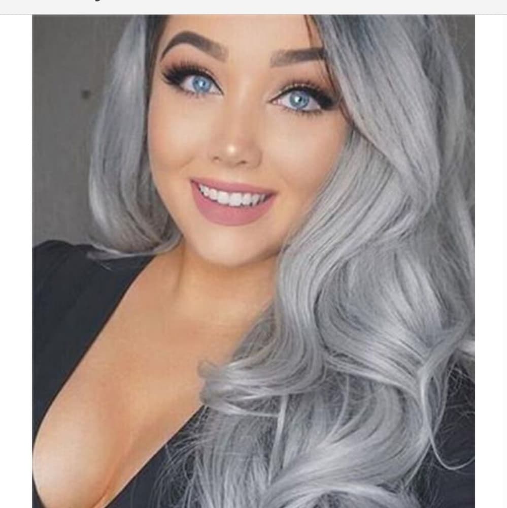 Silver Gray Beauty Wig - Thumbnail 2