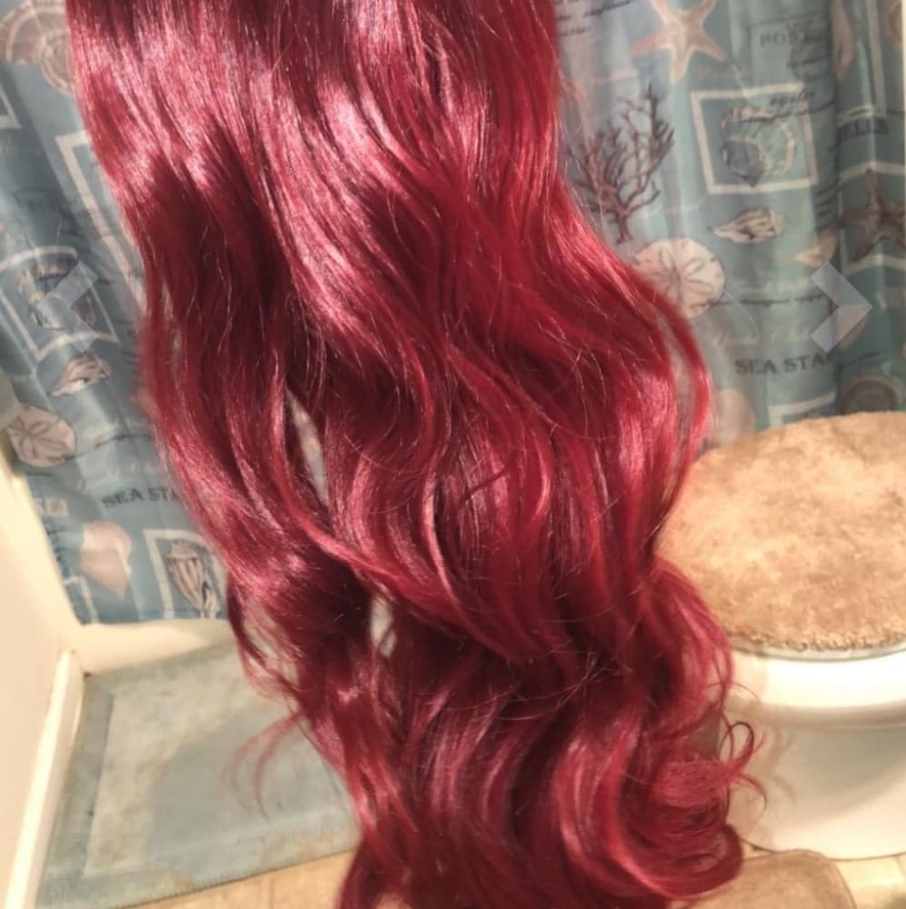 Ombre Dark Red Beauty Full Wig - Thumbnail 2