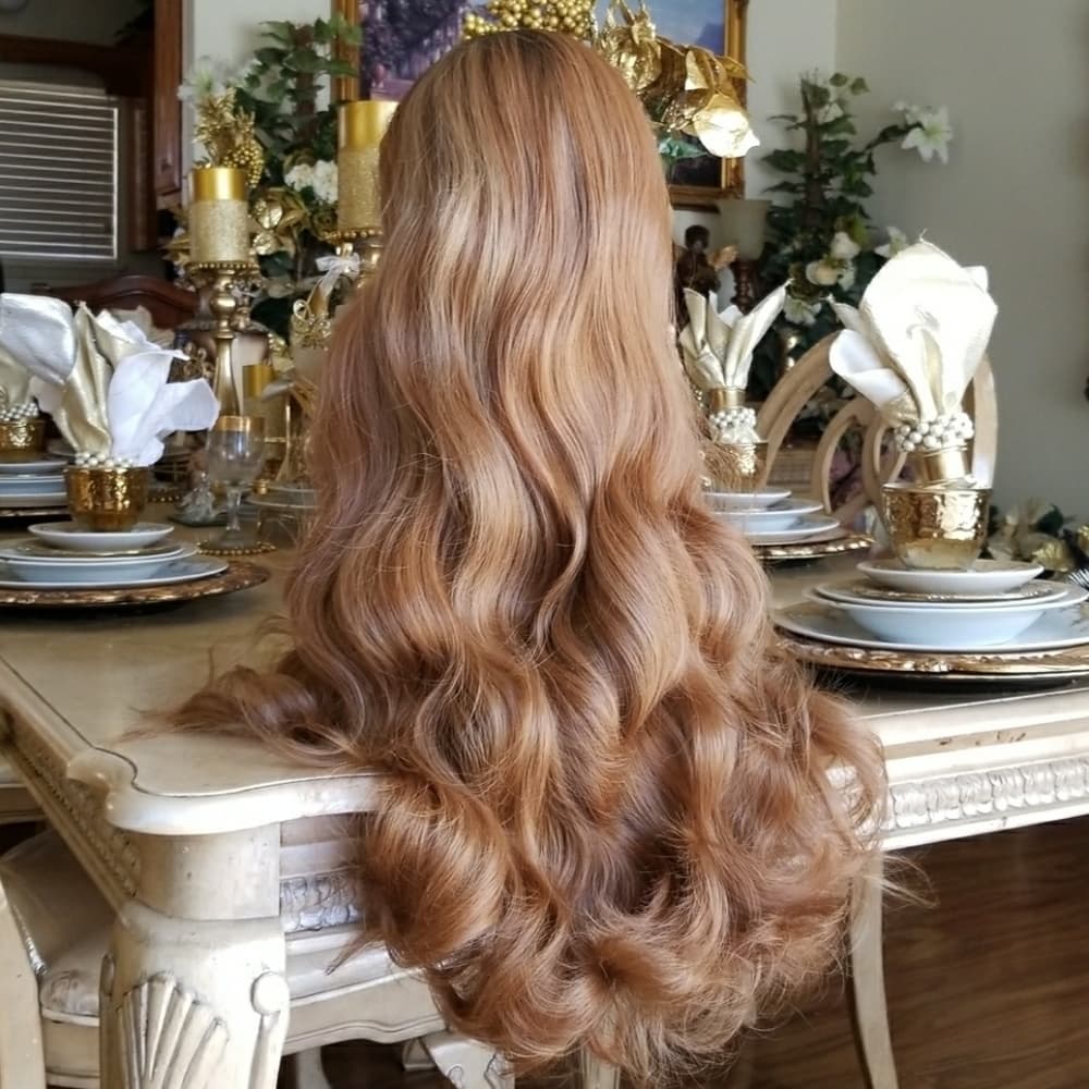 Ombre #2/30 with #27 Highlightes Lace Front Wig - Thumbnail 8