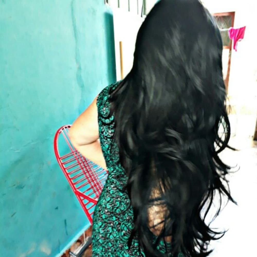 Black Layered Lace Front Wig 24-26 inches!! - Thumbnail 4