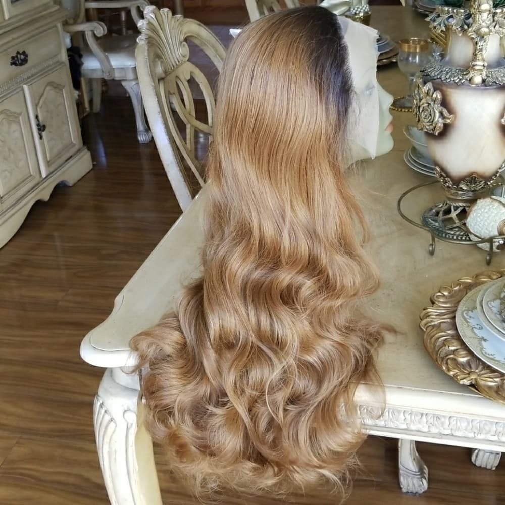 Ombre #2/30 with #27 Highlightes Lace Front Wig - Thumbnail 2
