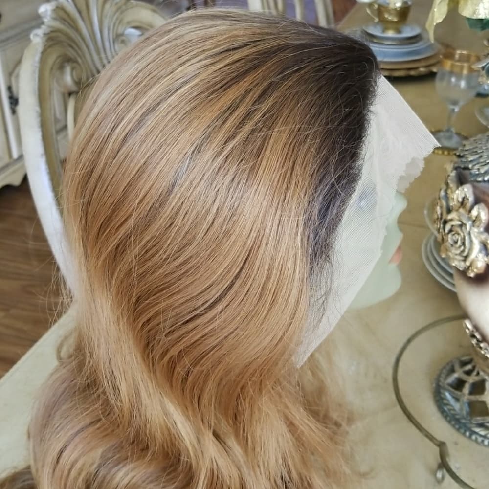 Ombre #2/30 with #27 Highlightes Lace Front Wig - Thumbnail 6