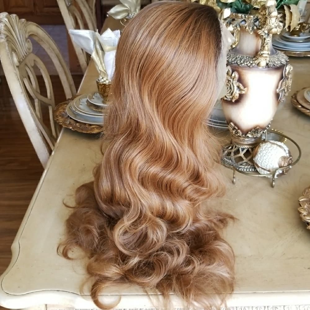 Ombre #2/30 with #27 Highlightes Lace Front Wig - Thumbnail 5