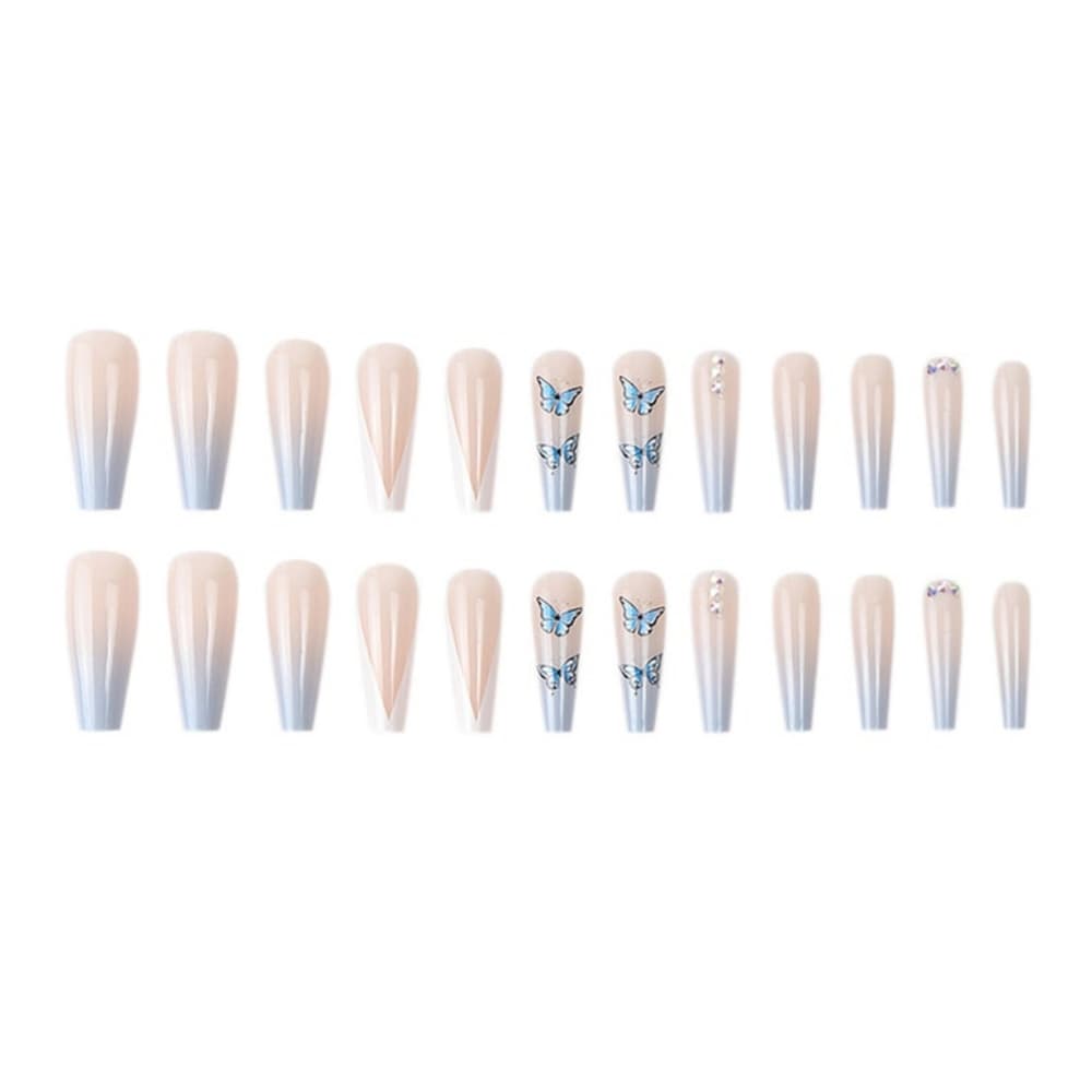 Beautiful Buterfly Coffin False Press on Nails 🦋 - Thumbnail 2