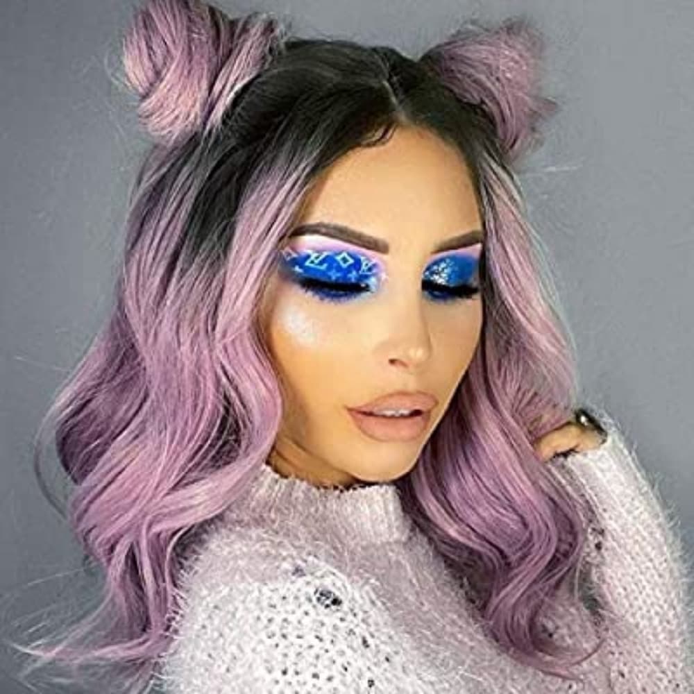 Ombre Black Purple Beauty Full Wig