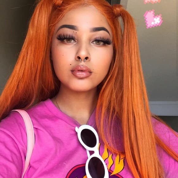 Orange Lace Front Wig - Thumbnail 2