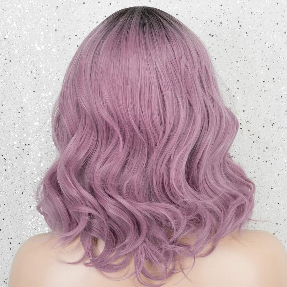 Ombre Black Purple Beauty Full Wig - Thumbnail 3