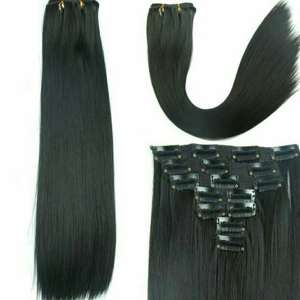 Black Full Head Clip In Extension