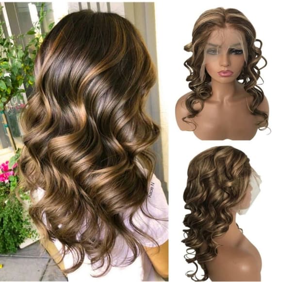 Ombre Blonde Human Hair Lace Front Wig - Thumbnail 2