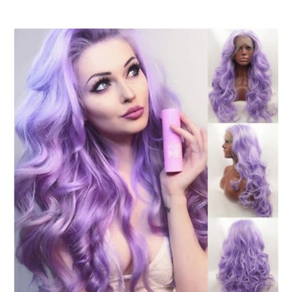 Light Purple Lace Front Wig 22-26 inches - Thumbnail 2