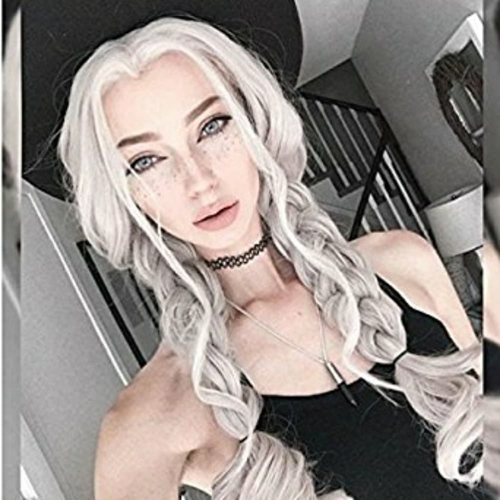 White Wavy Lace Front Wig