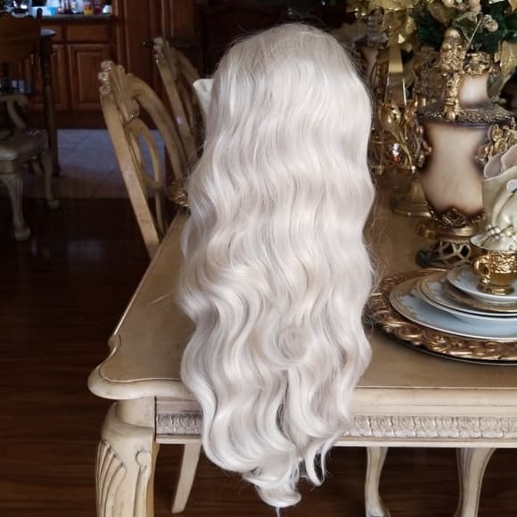 White Blonde Lace Front Wig 22-26 inches - Thumbnail 9