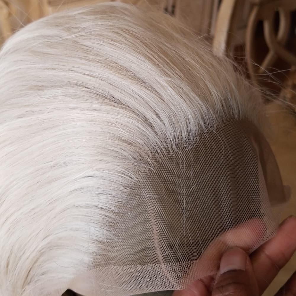 White Blonde Lace Front Wig 22-26 inches - Thumbnail 2