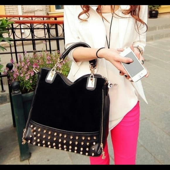 Beautiful Black Studded Purse - Thumbnail 2