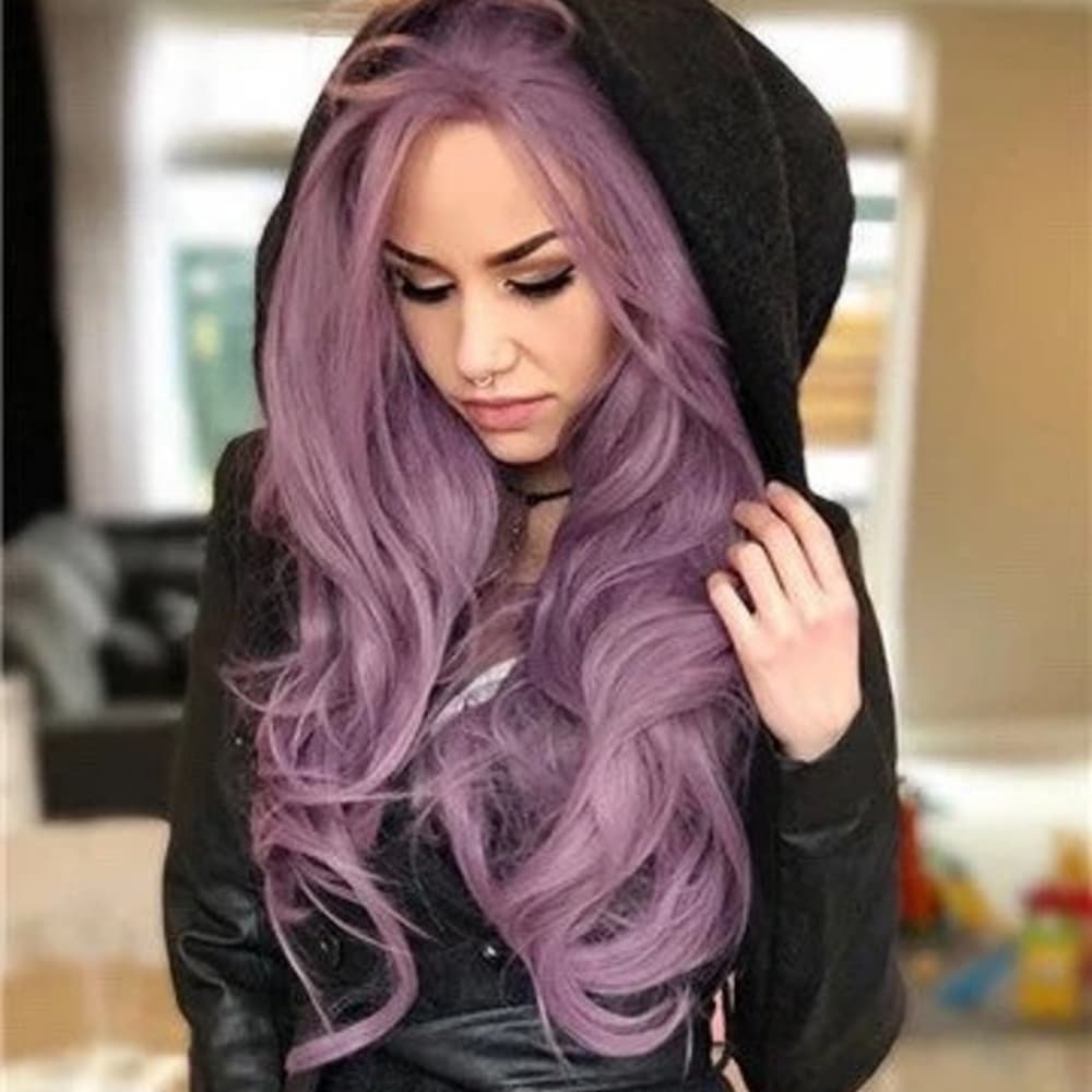 Purple Lace Front Wig - Thumbnail 4