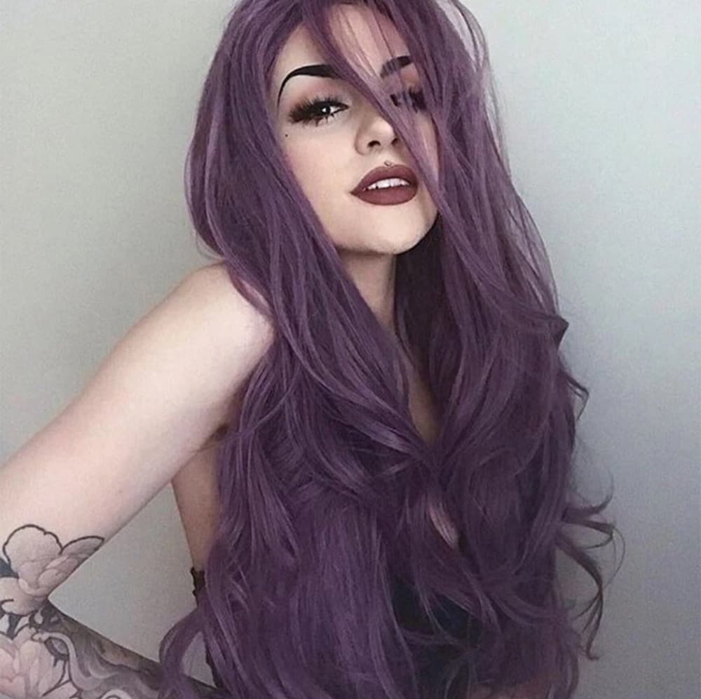 Purple Lace Front Wig - Thumbnail 6