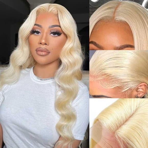 Blonde Wavy #613 Human Hair Wig 16-20 inches - Thumbnail 5