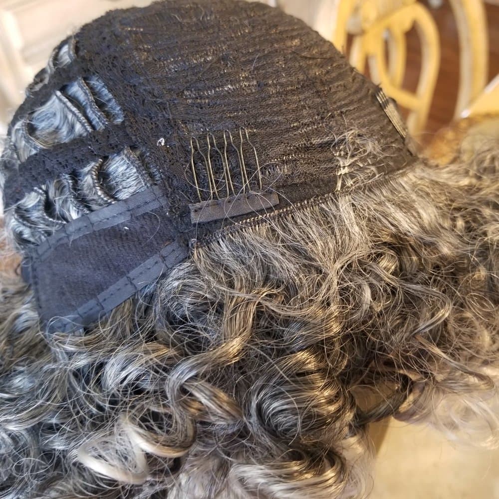 READY to Ship Today- Gray Black Afro Big Curly Full Wig!! - Thumbnail 2