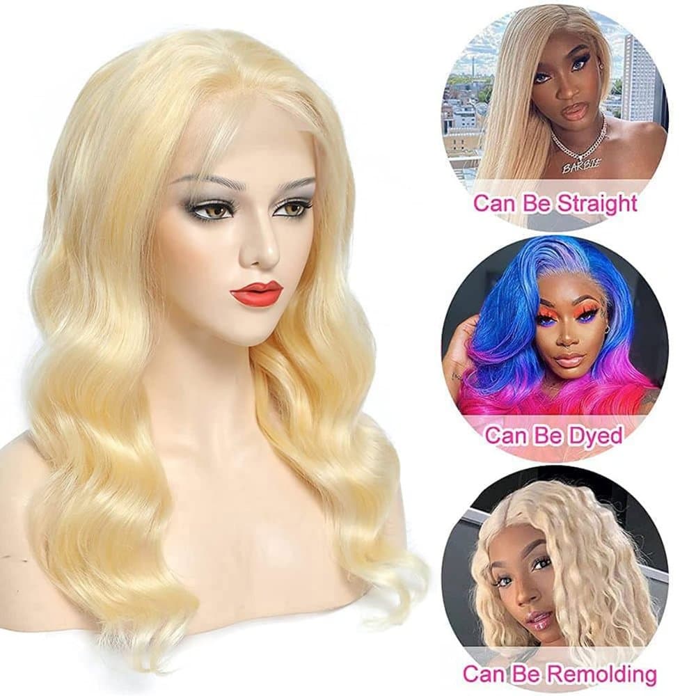 Blonde Wavy #613 Human Hair Wig 16-20 inches - Thumbnail 2