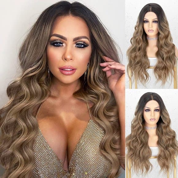 Ombre Brown Lace Front Wig - Thumbnail 7