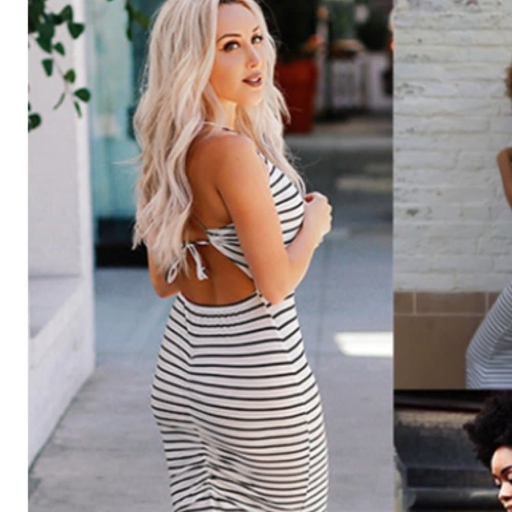 Black White Sexy Dress - Thumbnail 3
