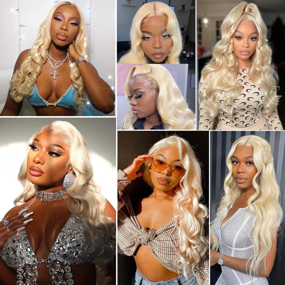 Blonde Wavy #613 Human Hair Wig 16-20 inches - Thumbnail 3