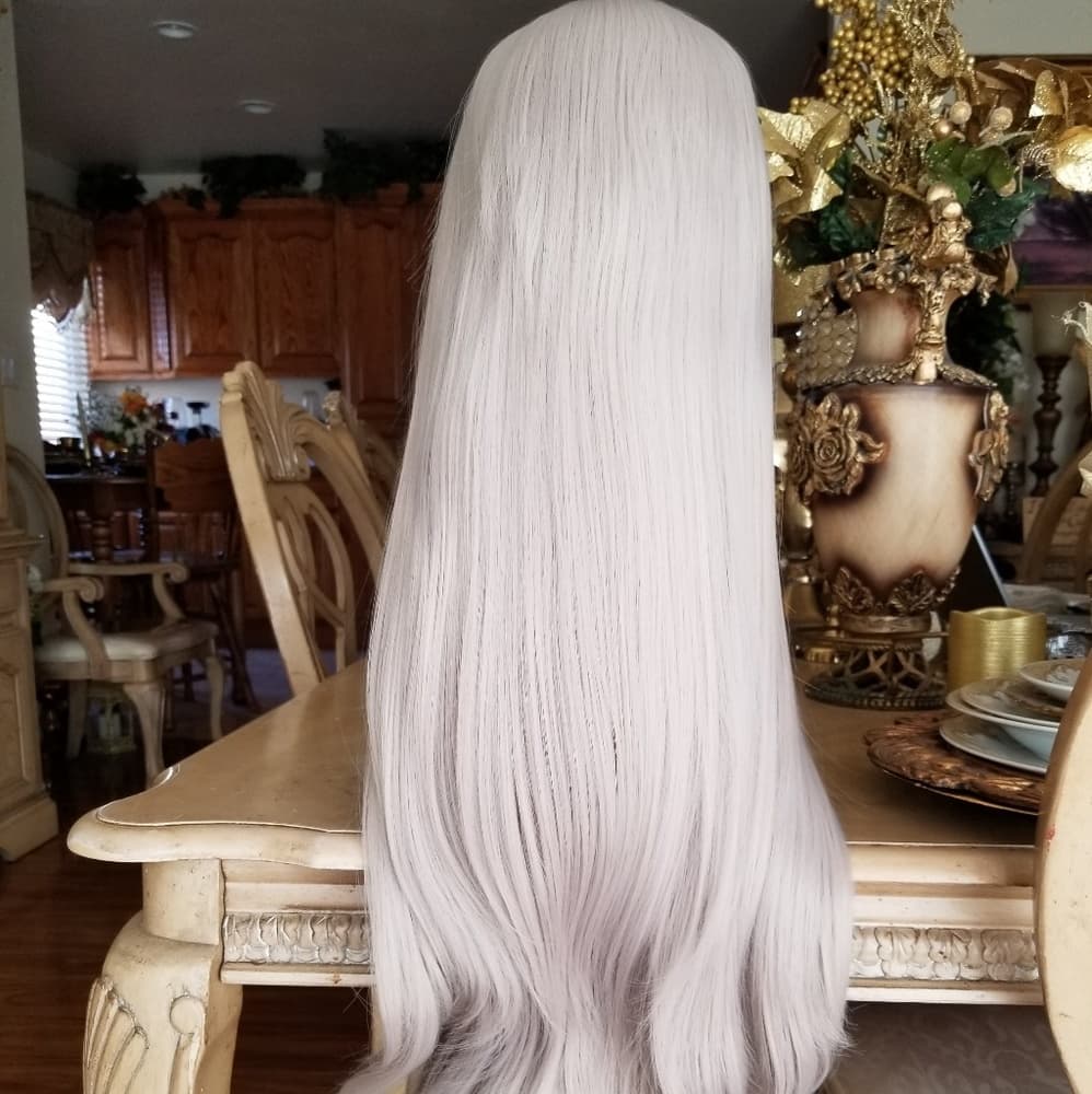 Ash White Blonde Lace Front Wig - Thumbnail 6