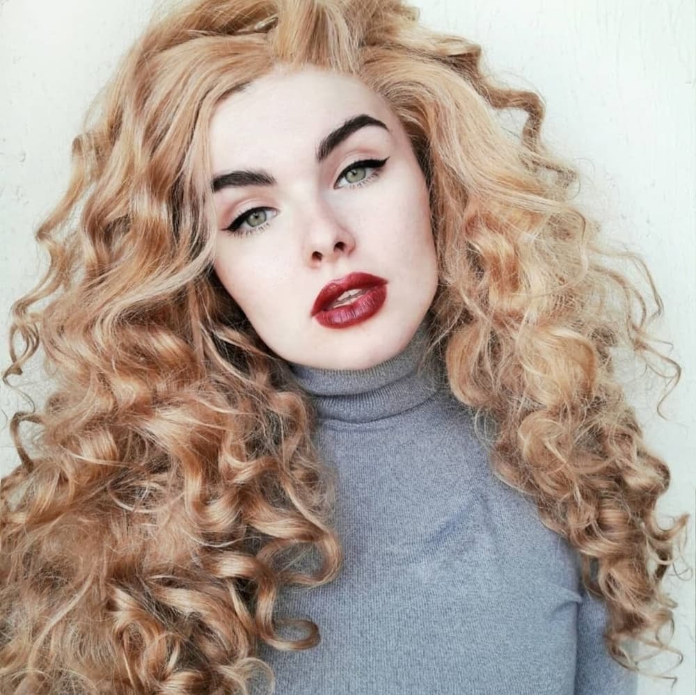 Auburn Blonde Mix Lace Front Wig - Thumbnail 4