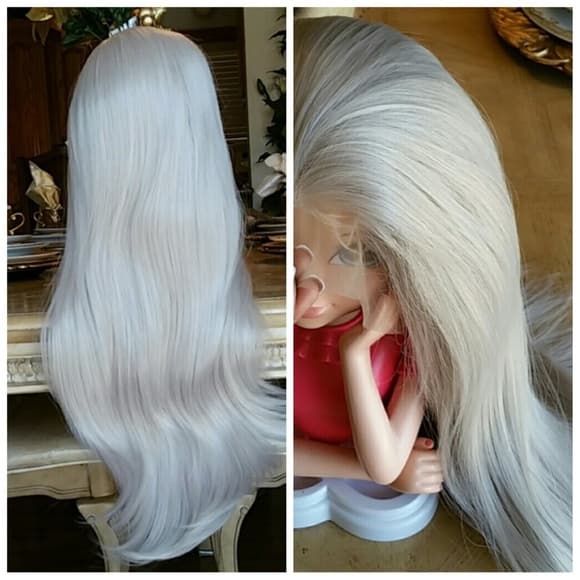 Ash White Blonde Lace Front Wig - Thumbnail 9