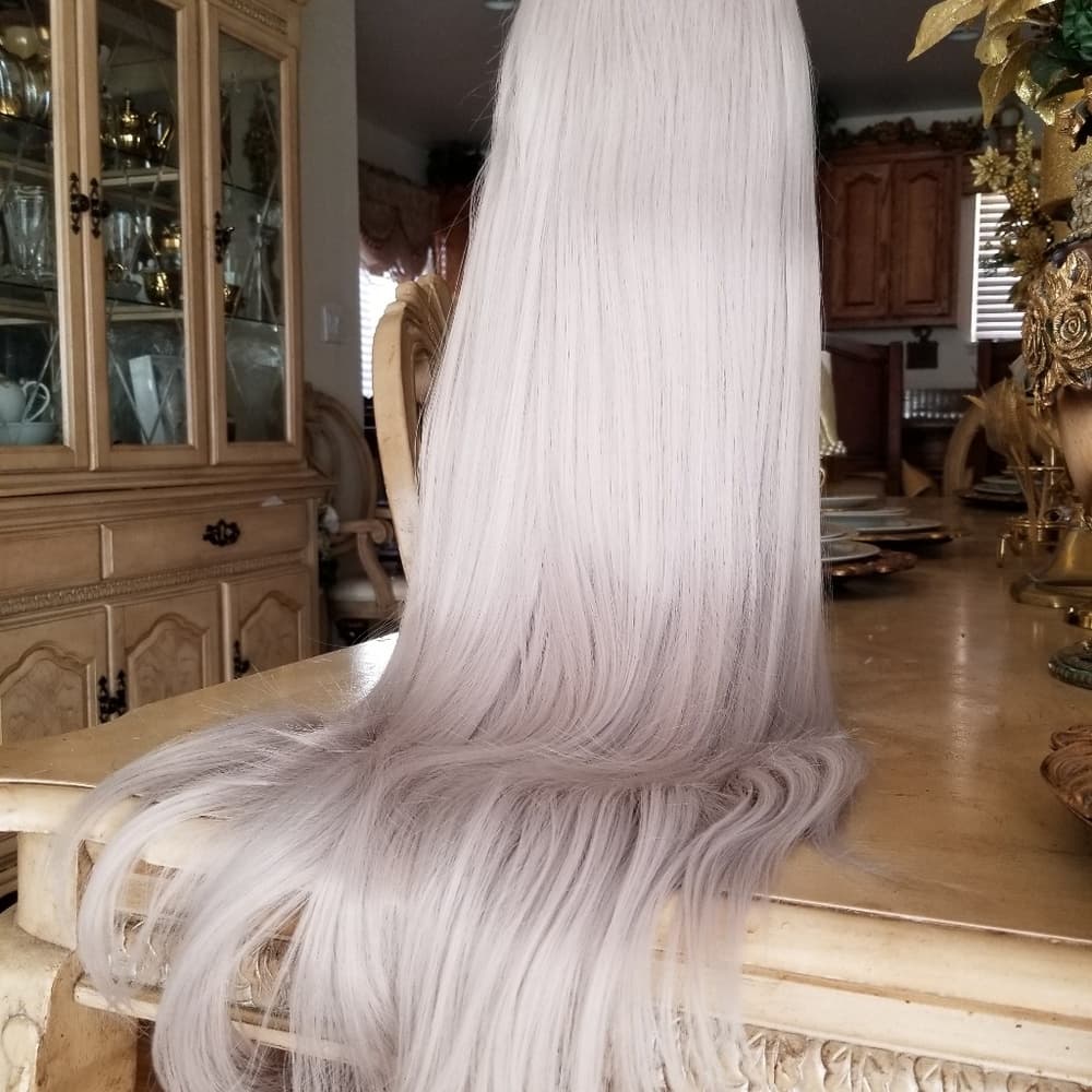 Ash White Blonde Lace Front Wig - Thumbnail 3