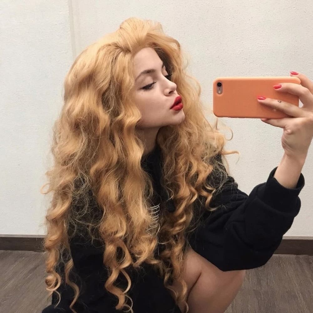 Auburn Blonde Mix Lace Front Wig - Thumbnail 2