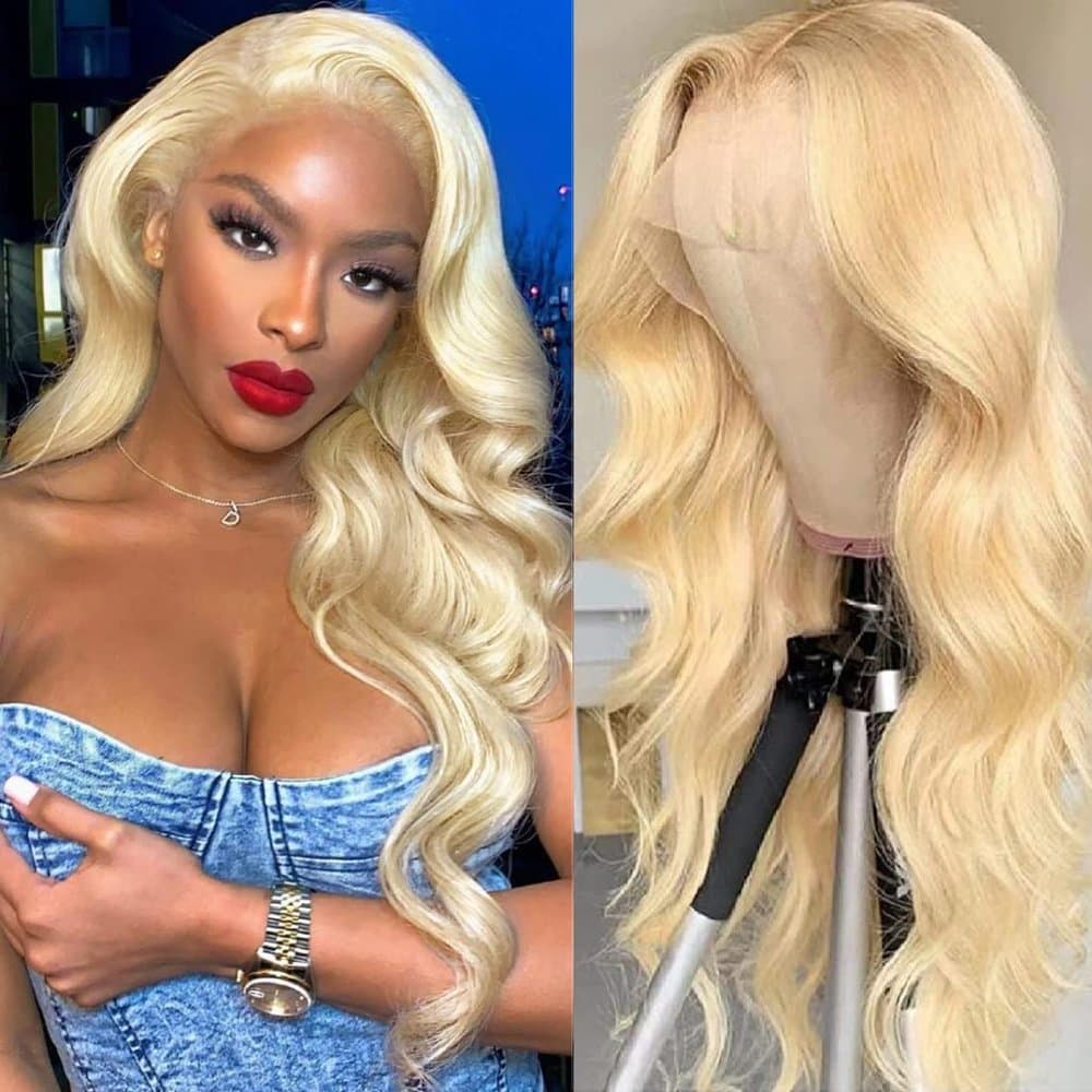 Blonde Wavy #613 Human Hair Wig 16-20 inches - Thumbnail 2