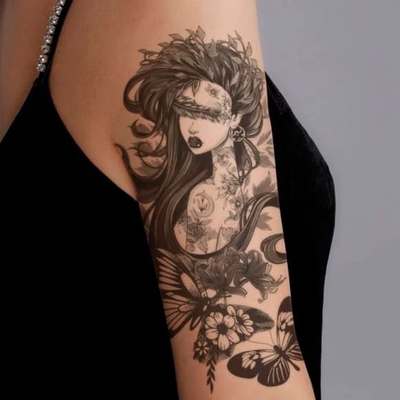 Sexy Women Body Art Temporary Tattoo - Thumbnail 3
