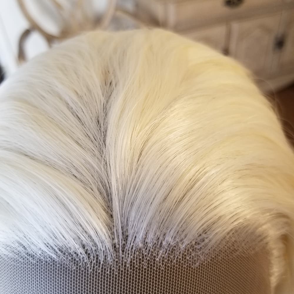 White Blonde Wavy Lace Front Wig 22-24 inches - Thumbnail 5
