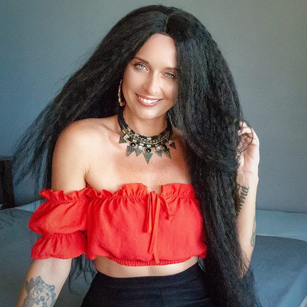 Kinky Straight Lace Front Wig - Thumbnail 7