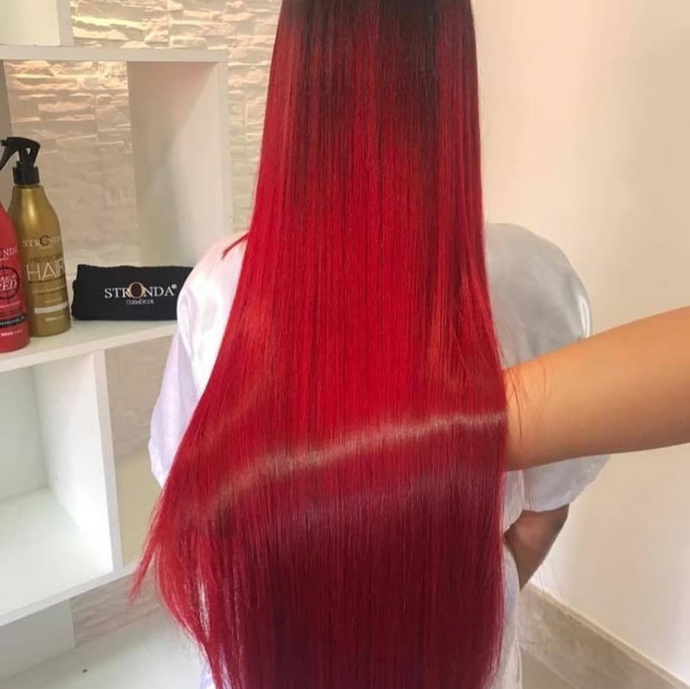 Red Full Head clip in Extension