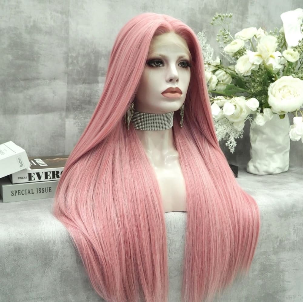 Peach Pink Beauty Highlights Lace Front Wig