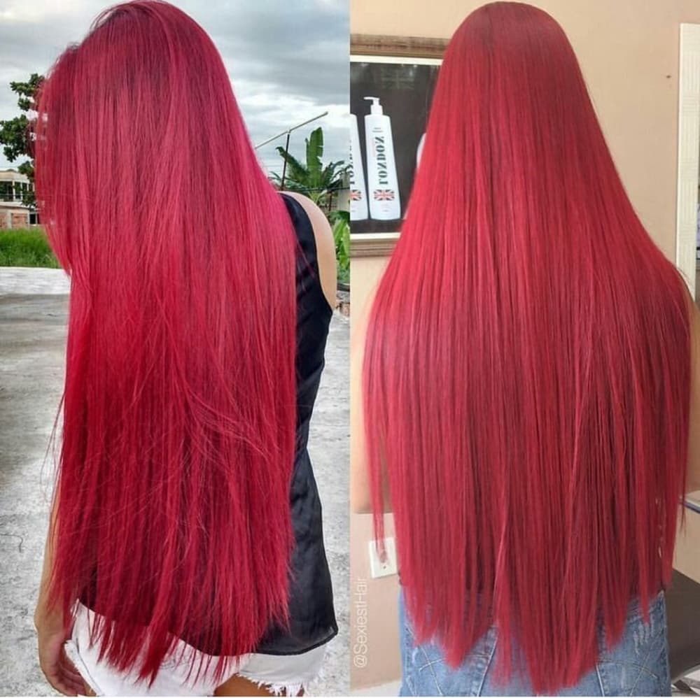 Red Full Head clip in Extension - Thumbnail 3